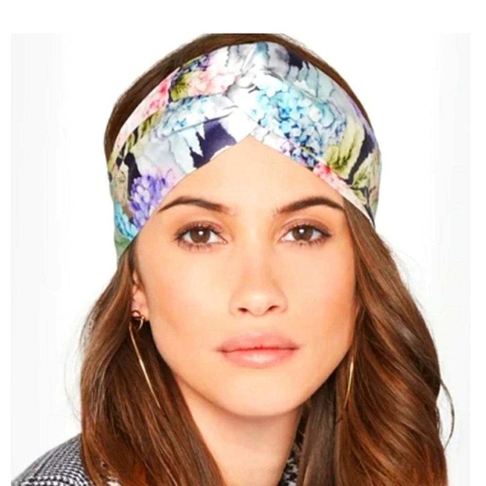 Gucci Floral Twist Headband in Blue, Purple, Green and Pink